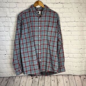 Charlie Chaplin Red Gray Plaid‎ Button down Shirt Size XL
